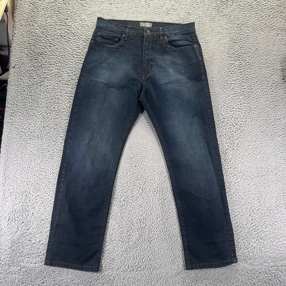 Urban Star Jeans Men 34x31 Blue Cotton Denim Straight Leg Faded Workwear Stretch